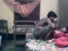 Super dark skinned amateur Indian hubby drills wifey missionary