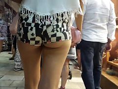 Turkish girl's with nice mini shorts in Bodrum street.
