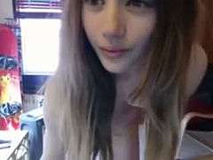 Hardcore webcam solo scene with a charming teen beauty