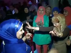 Sexy hijabis dancing at arab wedding
