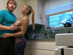 Hot Big Tit Mom Alexis - Kitchen fuck with Young Dude