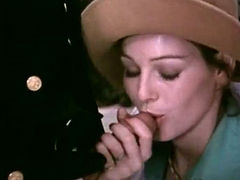 Wondrous lady in hat Annette Haven sucks delicious dick at the party