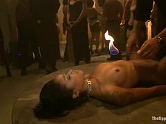 Lilla Katt gets fucked by a few people during a BDSM orgy