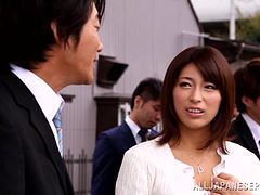Asian milf Nami Hoshino gets face-fucked by a stranger in a bus