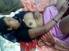 Missionary style romantic sex session of an Indian couple