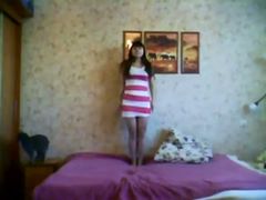 My Russian webcam friend strips and shows her nice body