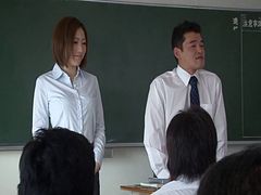 Hardcore sex with a Japanese girl in a skirt and sweater